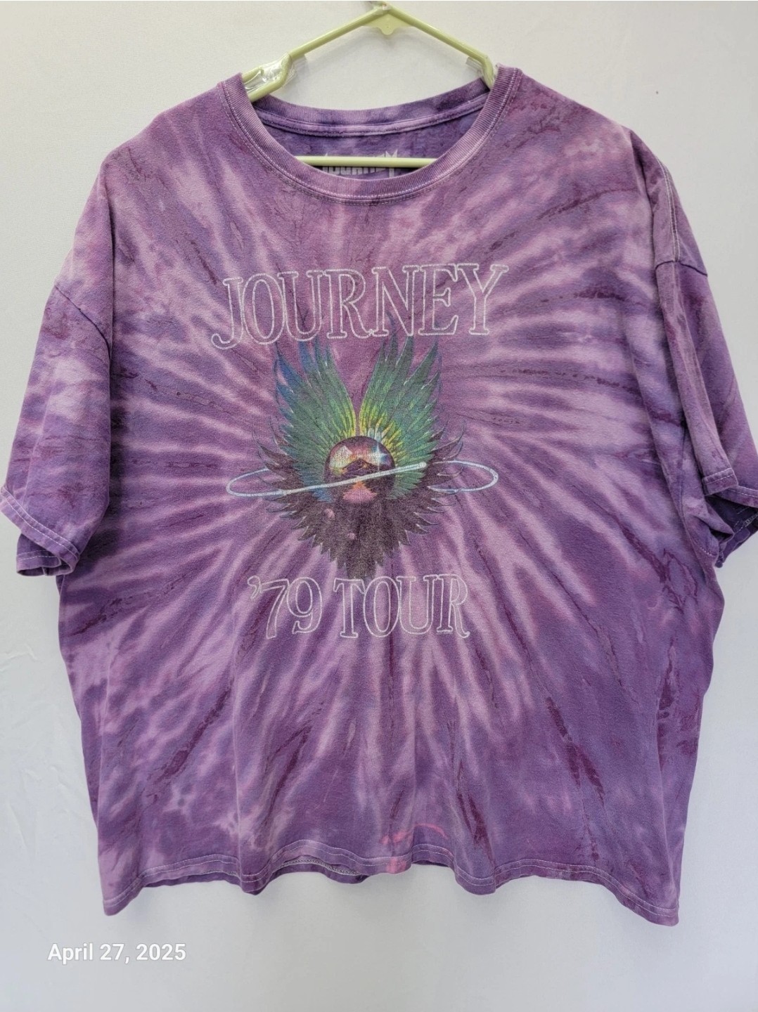JOURNEY ’79 Tour GRAPHIC T-Shirt Size 3XL TIE DYE Short Sleeves BAND Crew ROCK
