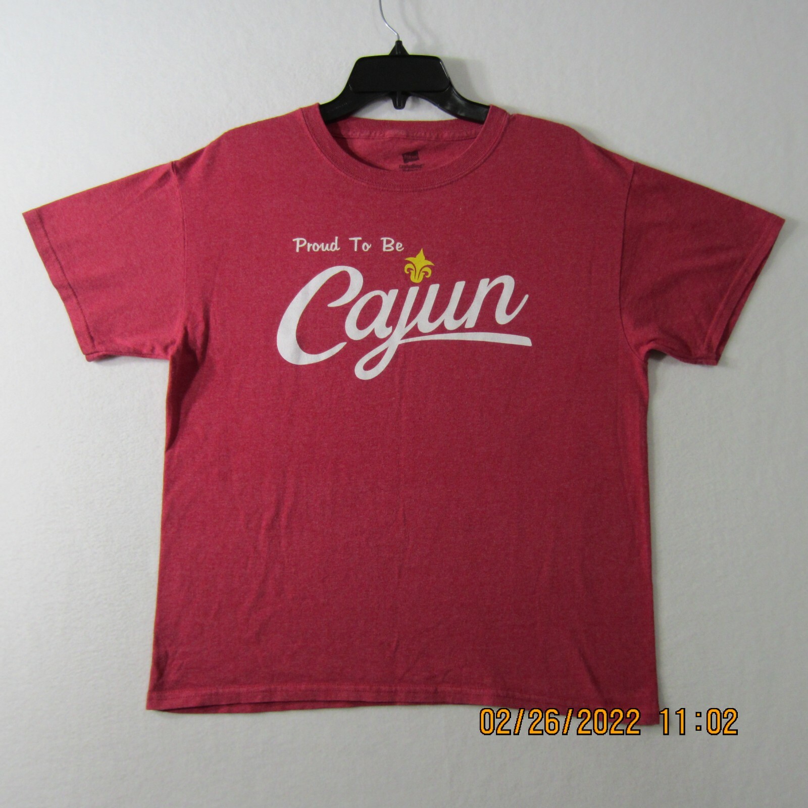 Hanes Shirt Mens Medium Red Comfort Blend EcoSmart Proud To Be Cajun Outdoor gallery