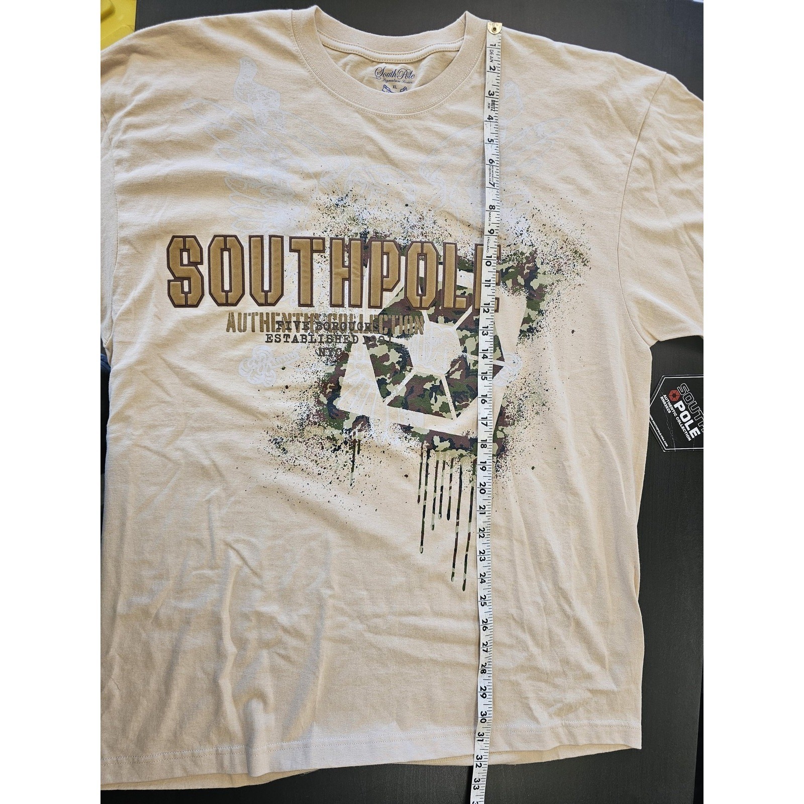 Southpole Shirt Mens XL Tan Graphic Camo Logo Authentic Collection Streetwear gallery