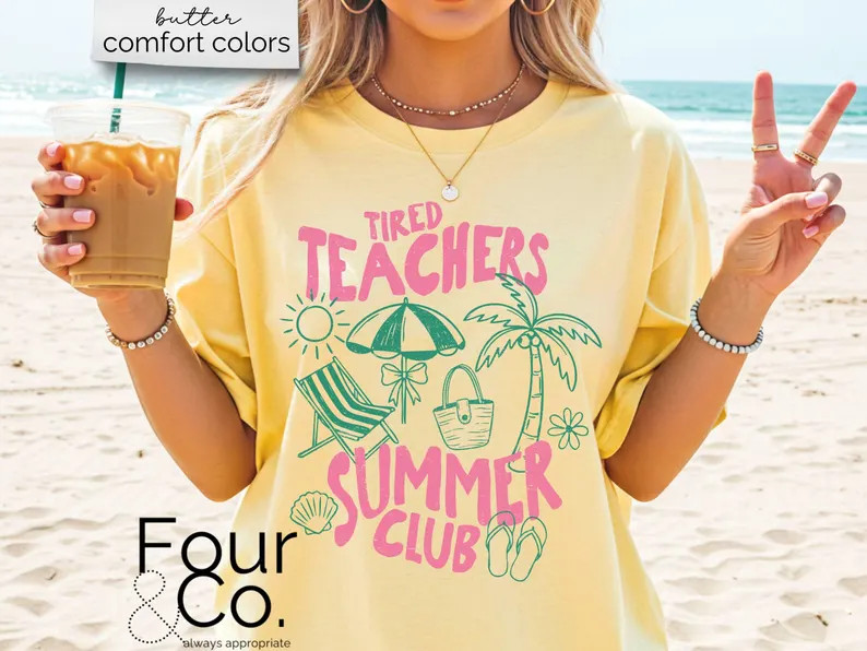 Teacher Summer Break Comfort Tee gallery