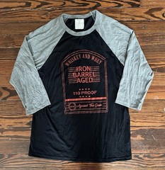 NWOT Whiskey And Whey Half Sleeve Baseball Tee Raglan Men’s Medium Black Grey