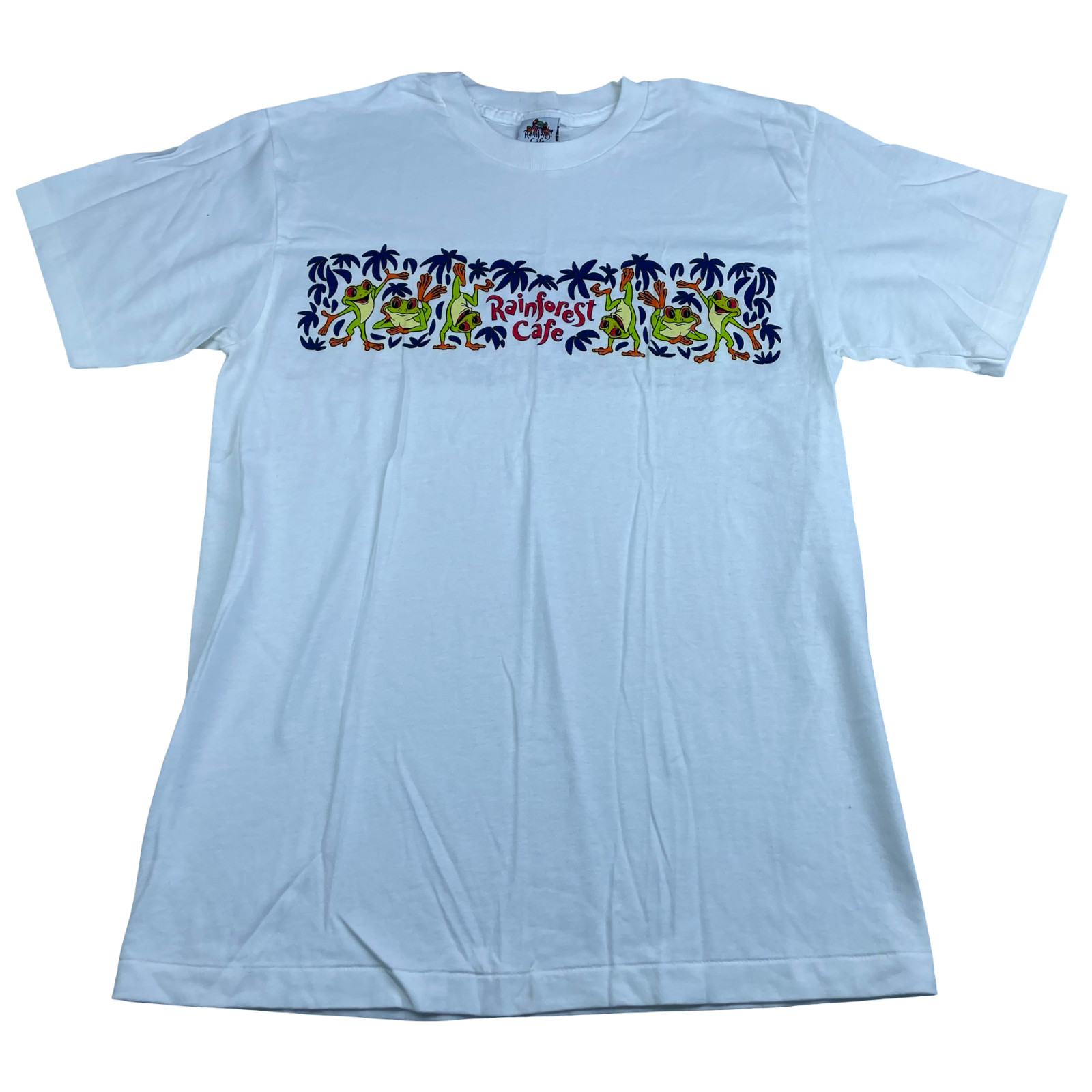 VTG NEW Rainforest Cafe Men's Single Stitch T-Shirt White/Frogs • USA • Medium gallery