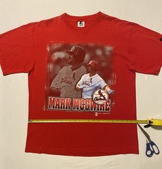 Vintage 1997-1998 Starter Mark McGwire Cardinals Men T-Shirt Red Size L Made USA