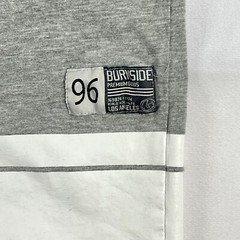 Burnside 96 T-Shirt Mens Medium Gray with White HTV Stripes Stretch For Comfort