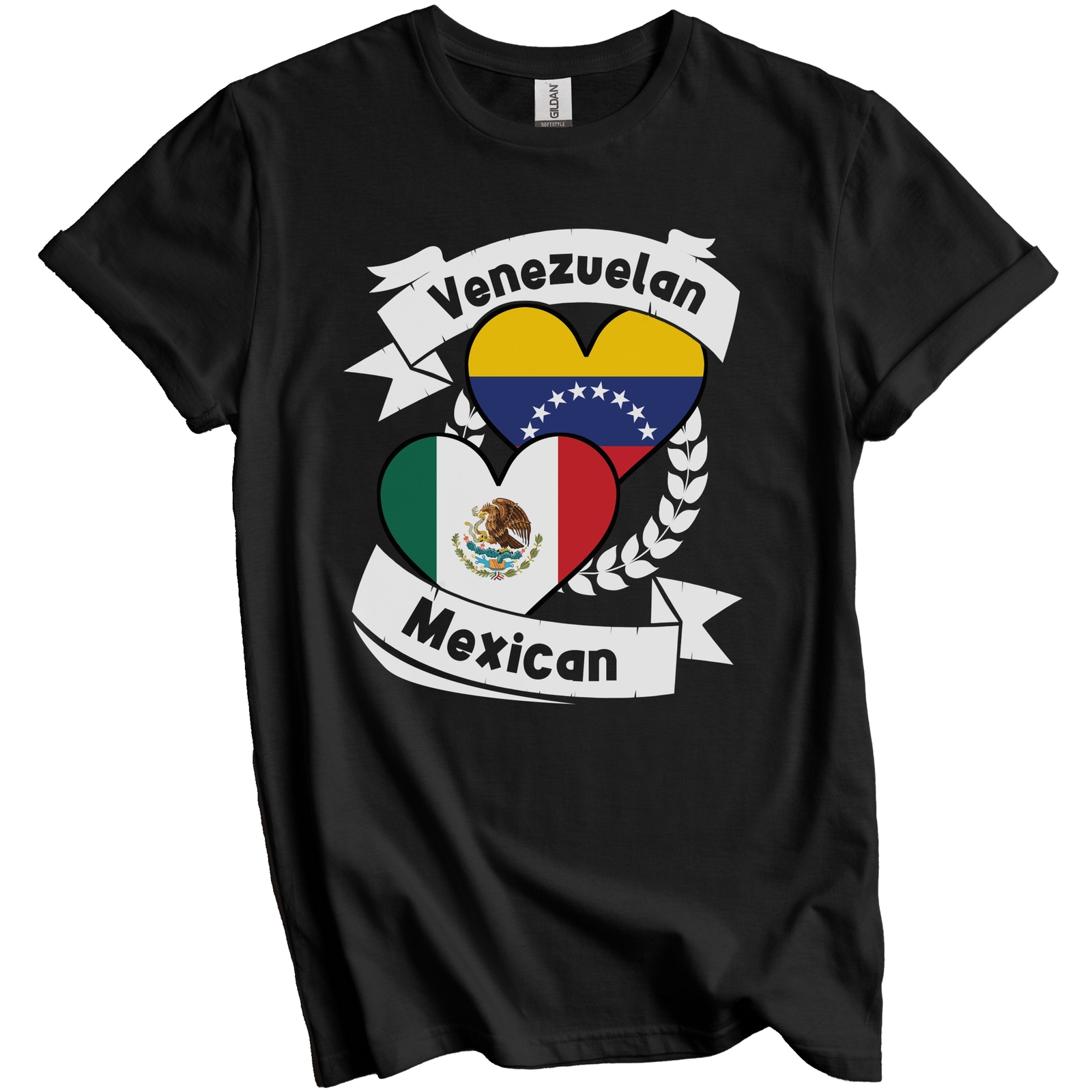 Venezuelan Mexican Heart Flags Venezuela Mexico T-Shirt gallery