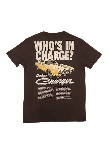 New Dodge Charger Who's In Charge Mens Large Muscle Car Black Cotton Tee Mopar gallery