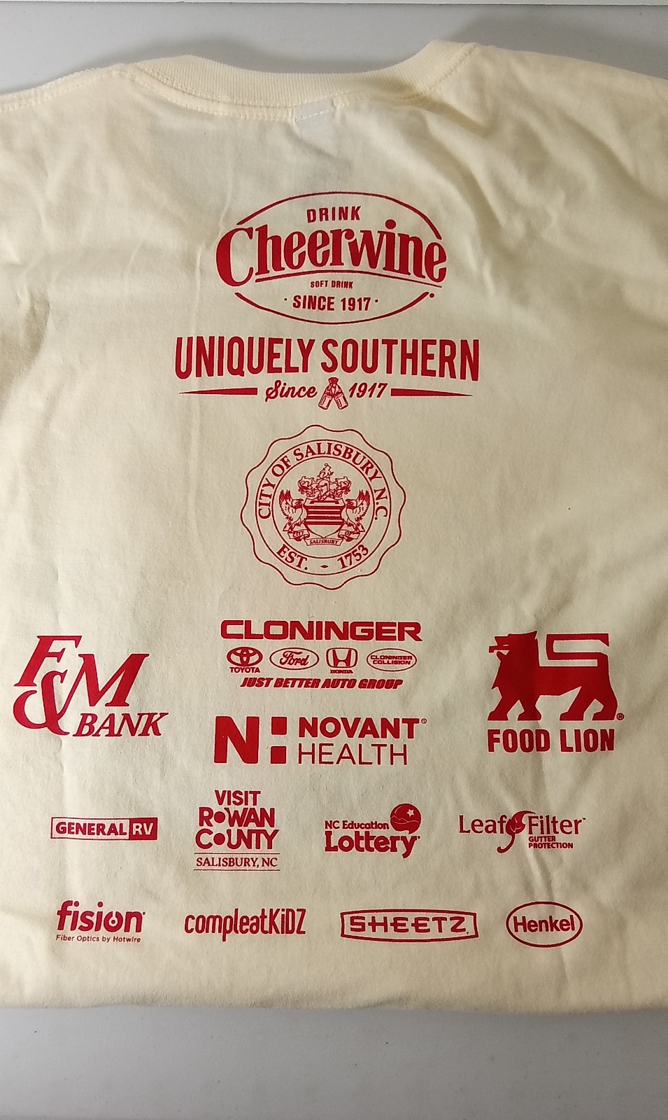 NEW CHEERWINE FESTIVAL 2026 XL T-SHIRT BEIGE RED SALISBURY NC MAY 16 gallery
