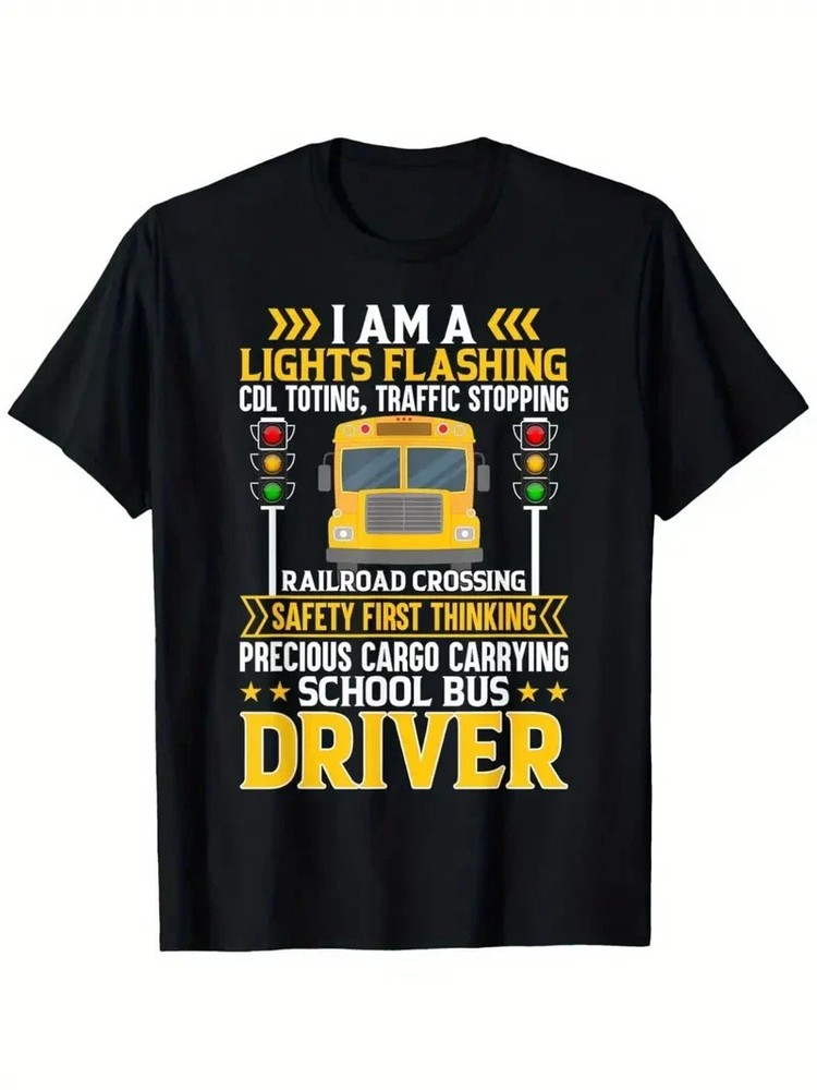 I’m A School Bus Driver Funny Graphic Tee Gift Mens Cotton Shirt
