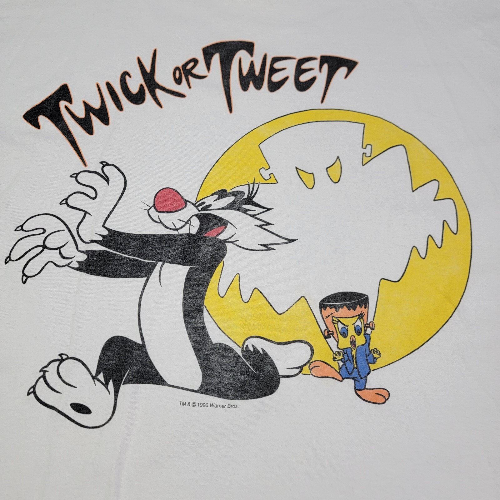 Looney Tunes TWICK OR TWEAT Tweety Bird Sylvester T-Shirt One Size Fits All gallery