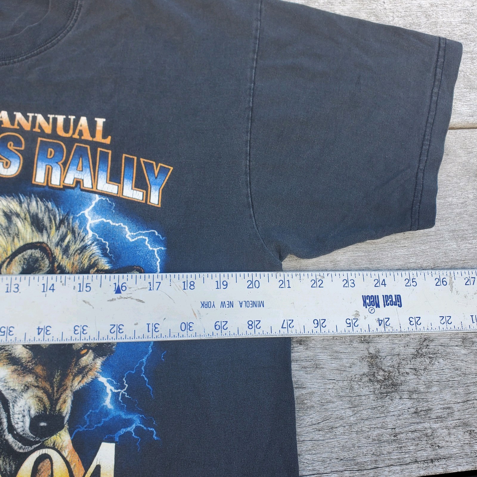 Vintage Y2K 2004 Sturgis Bike Shirt Large Harley Lightning Wolf Faded Rare USA gallery