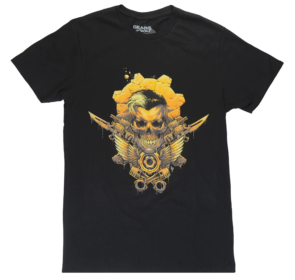 Gears of War Tactics Skull Tee by Luke Preece – Black Gamer Shirt gallery