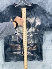 Native American T Shirt Medium Black Tie Dye Horses Shaman Lightning Mountain