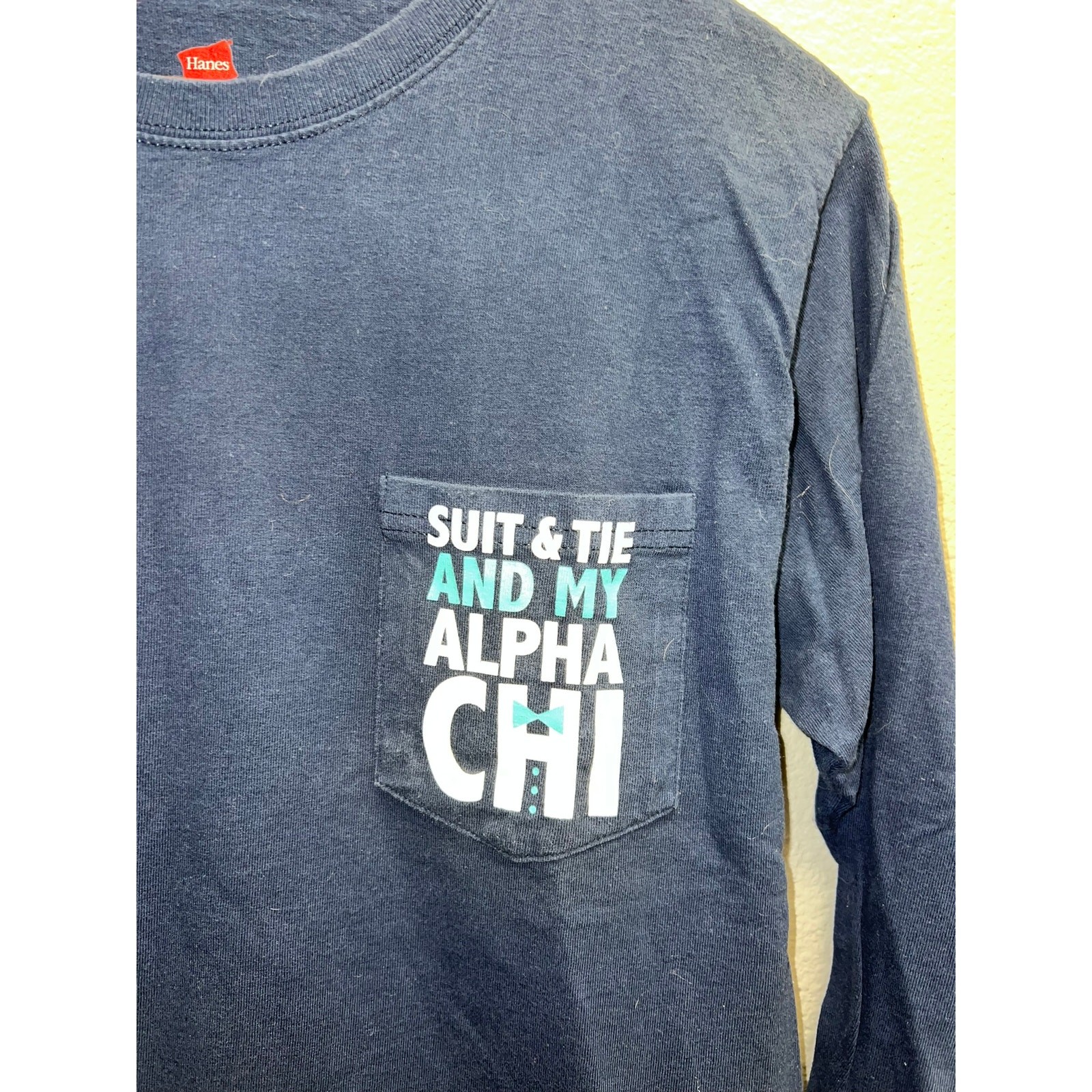 Alpha Chi Omege Shirt Long Sleeve 2013 Fall Formal Suit & Tie Boudler Tee Small gallery