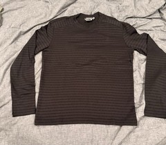 Vintage Versace Mens Large Black Perforated Long Sleeve Shirt “RARE” Made Italy