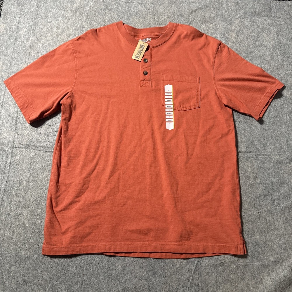 Duluth Trading Longtail Henley T Shirt Mens Large Relaxed Fit NWT Short Sleeves