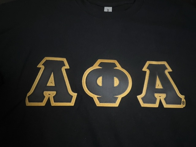 Alpha Phi Alpha Short Sleeve Black T Shirt w/ 4" Greek Embroidered sz XL gallery