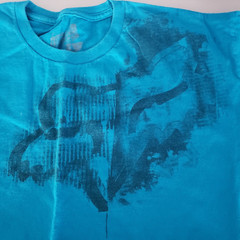 FOX RACING LARGE L BLUE COTTON TSHIRT SHORT SLEEVE RACING MOTORCROSS XGAMES