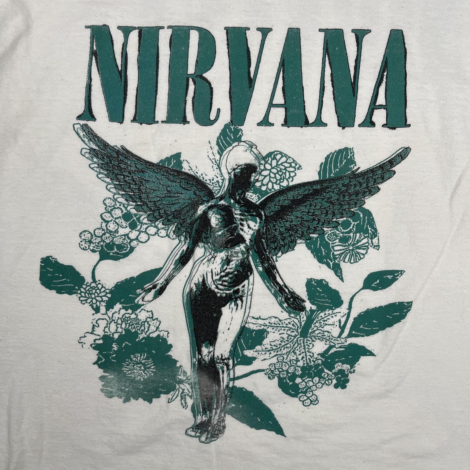 Nirvana In Utero T-Shirt Mens Medium White Angel Tour Retro Double Sided VTG gallery