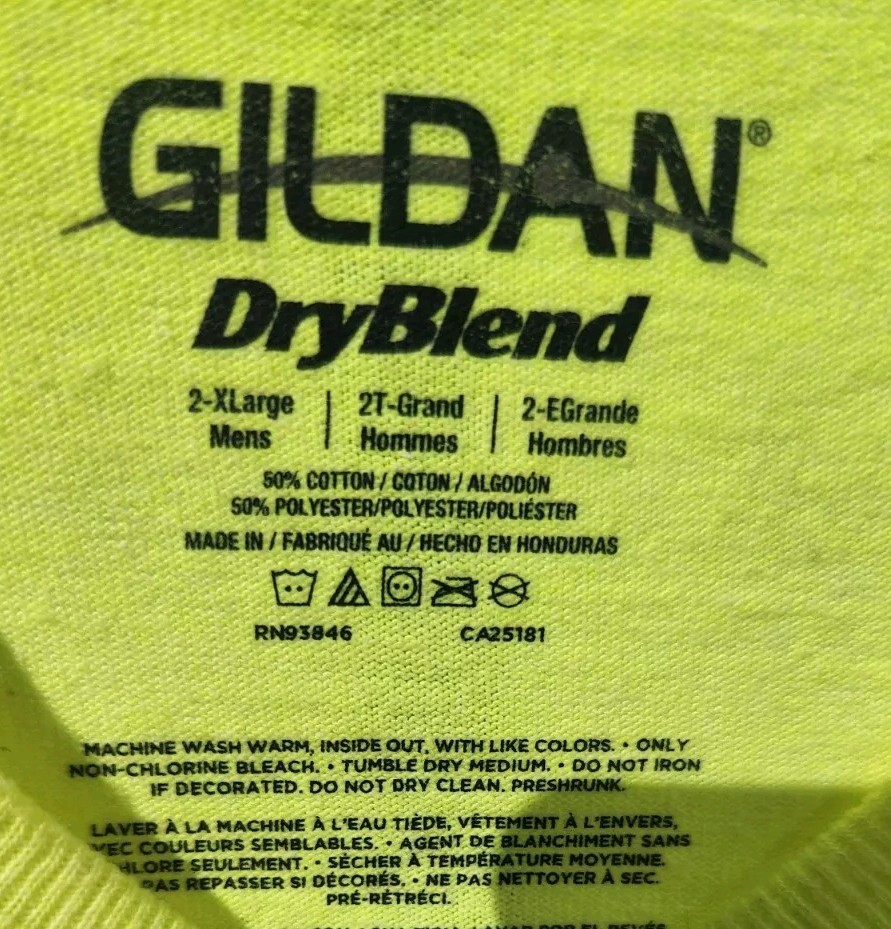 Safety Yellow Caution T-Shirt 2XL Men Women Unisex Unused Gildan Garments gallery