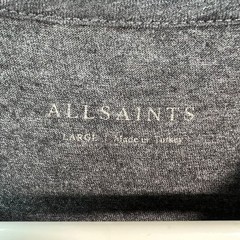 Allsaints Mens Large Charcoal Gray Crew Neck Short Sleeve T-Shirt Cotton Blend