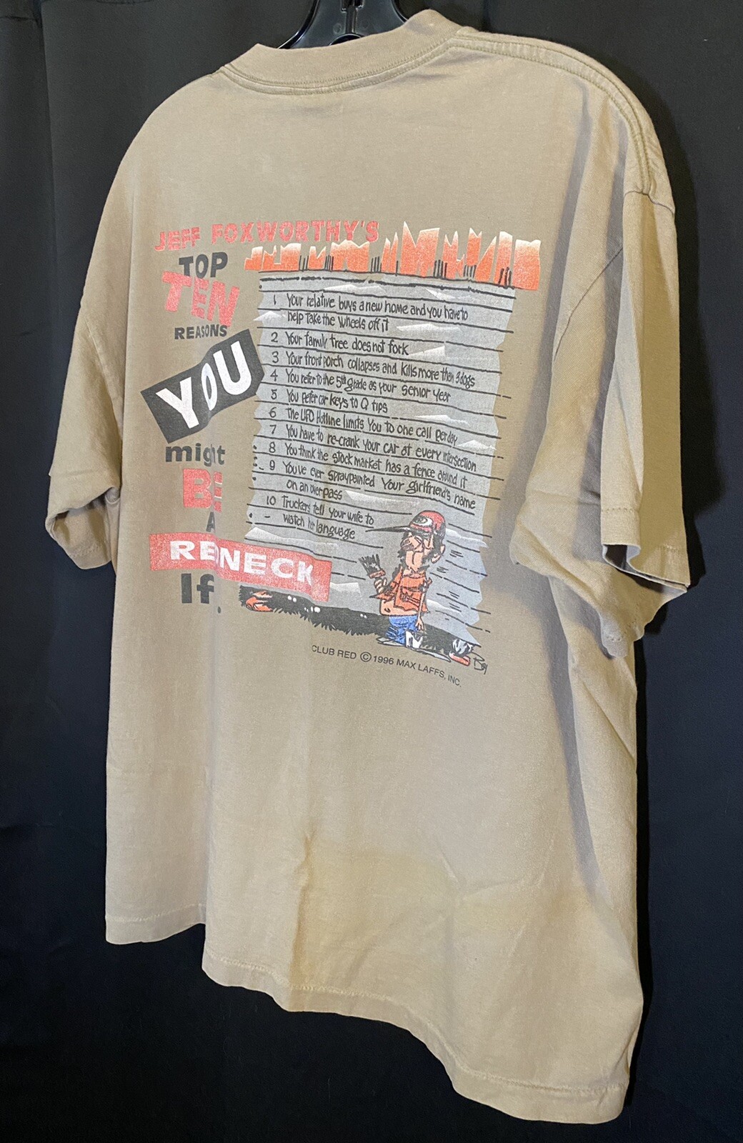 Vintage 90s Might Be A Redneck T-Shirt Jeff Foxworthy 1996 Single Stitch USA XL gallery
