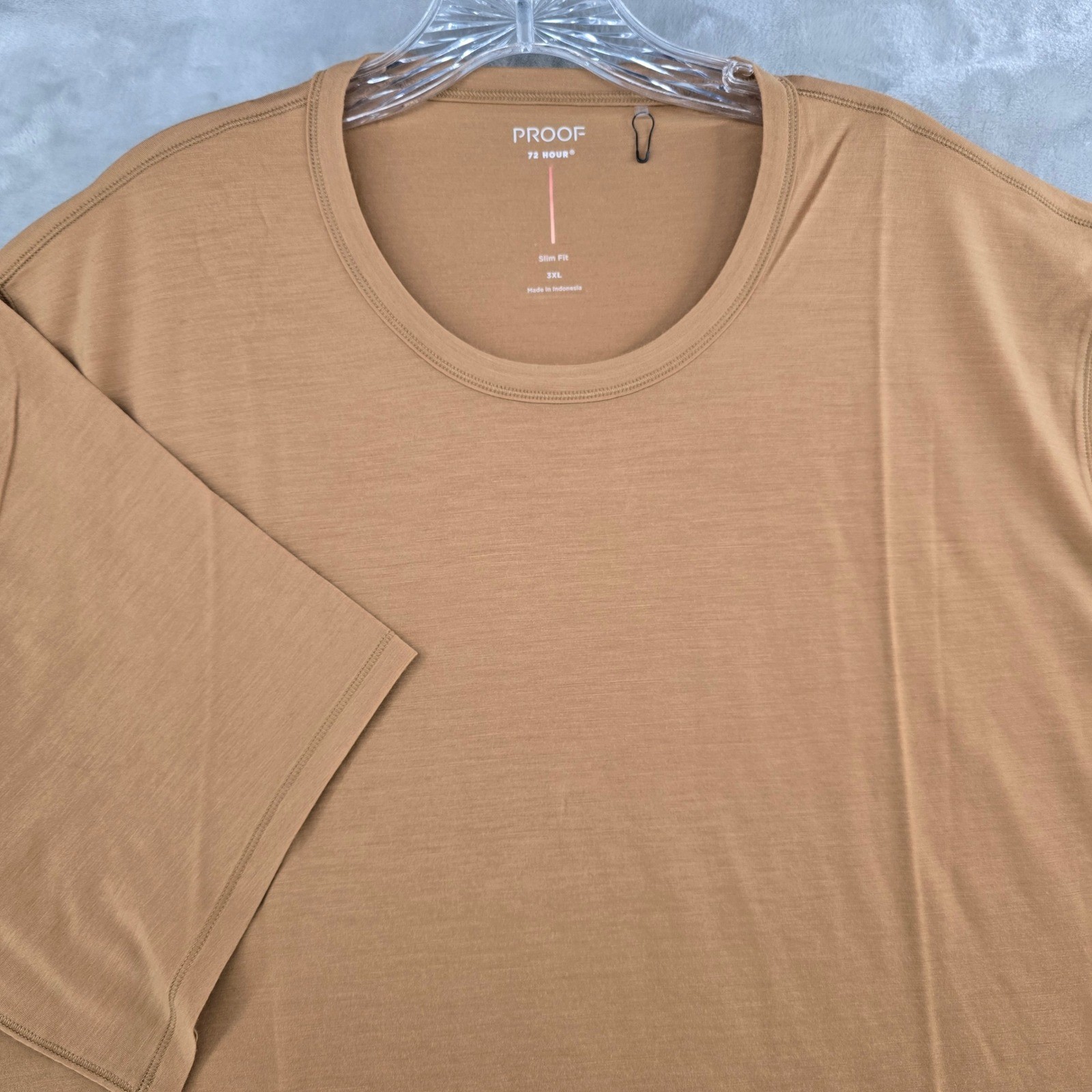 Proof 72 Hour Merino T-Shirt Mens 3XL Brown Slim Fit Short Sleeve Tee NEW gallery