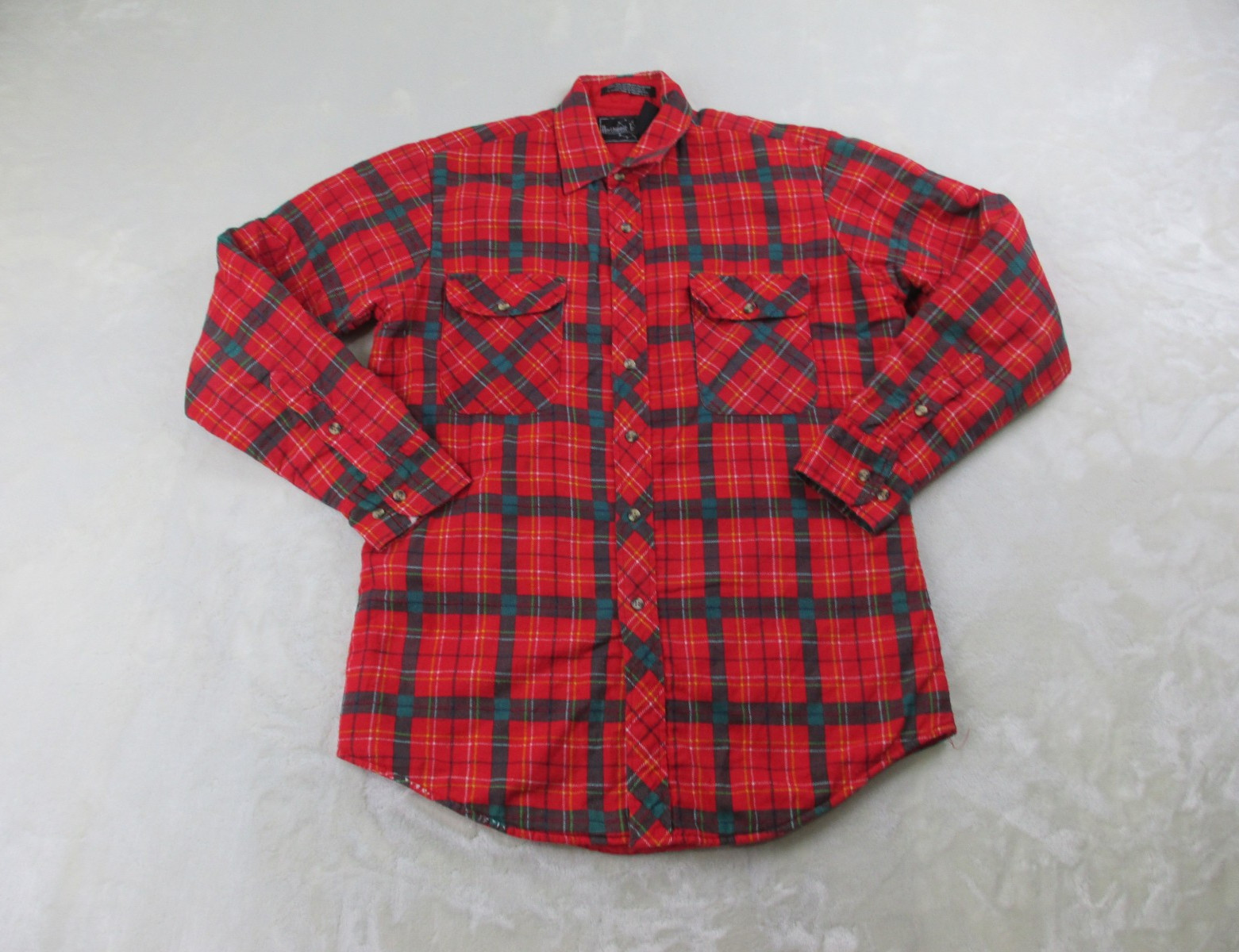 VINTAGE Northwest Territory Shirt Mens Medium Red Flannel Shacket Chore Quilted* gallery