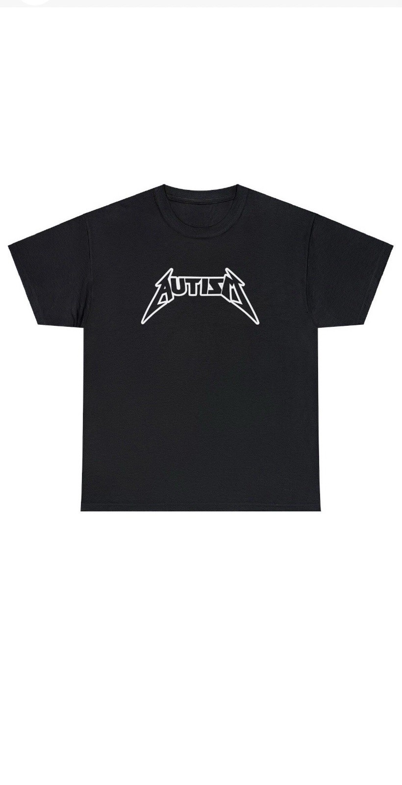 Unisex Adults Black/White AUTISM Logo Graphic Print Crew Neck T-Shirt L/XL gallery