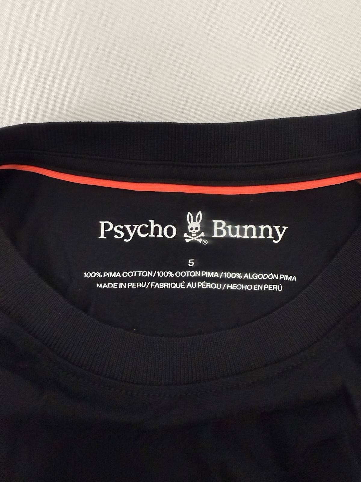 Psycho Bunny Apple Valley Black Red Embroidered T-Shirt Mens Size 5 Medium gallery