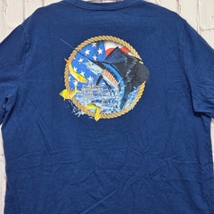 Guy Harvey Mens Navy Blue Sailfish American Flag Graphic T-Shirt XXXL Cotton