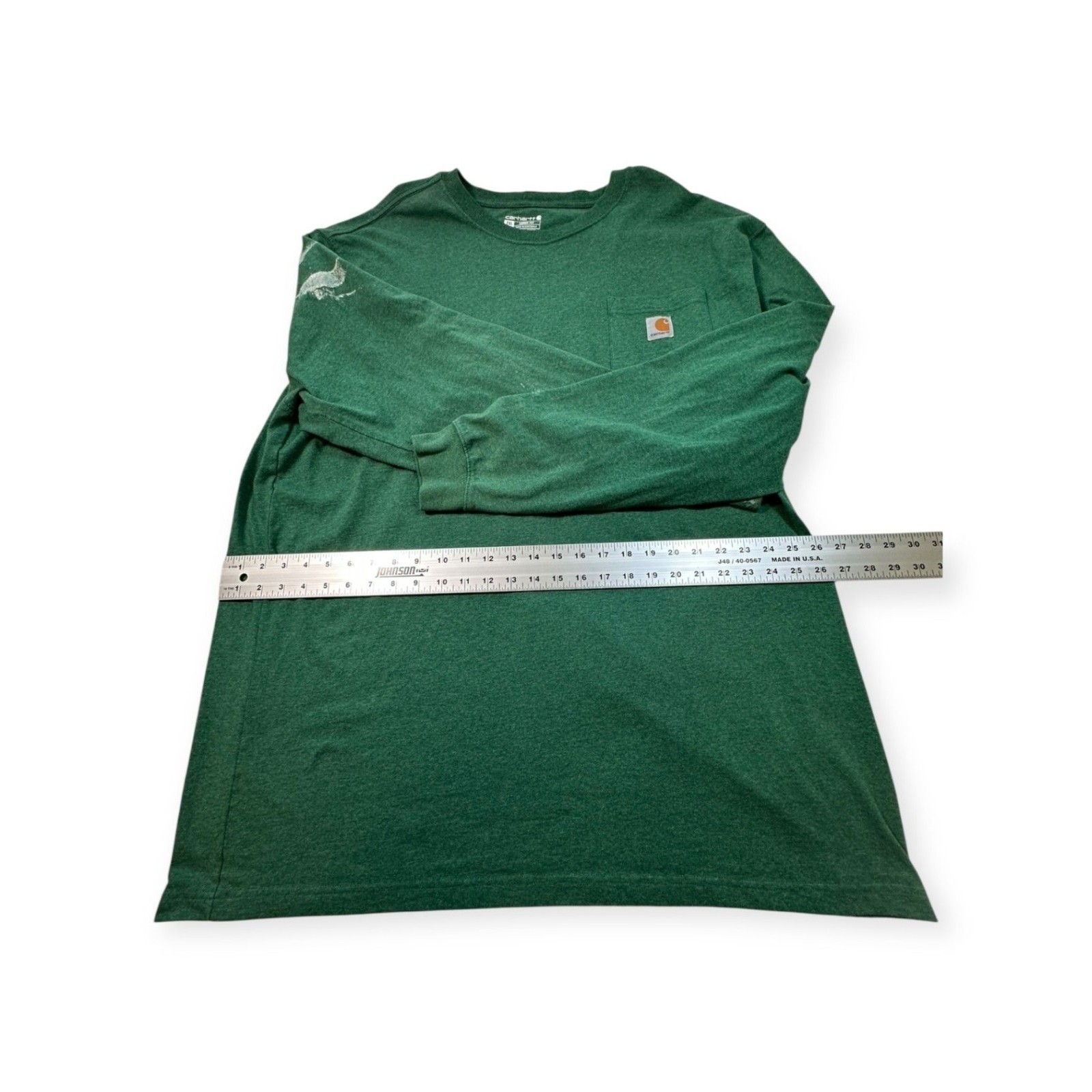 Carhartt Green Crew Neck Long Sleeve 100% Cotton All Seasons T-Shirt 2XL Tall gallery