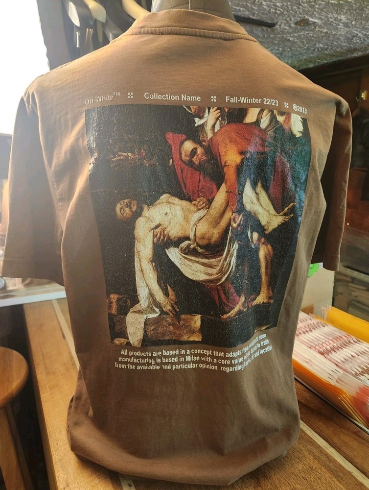 Men’s Size Large OFF-WHITE Fall Winter 22/23 Tshirt Short Sleeve ITALY PreOwn