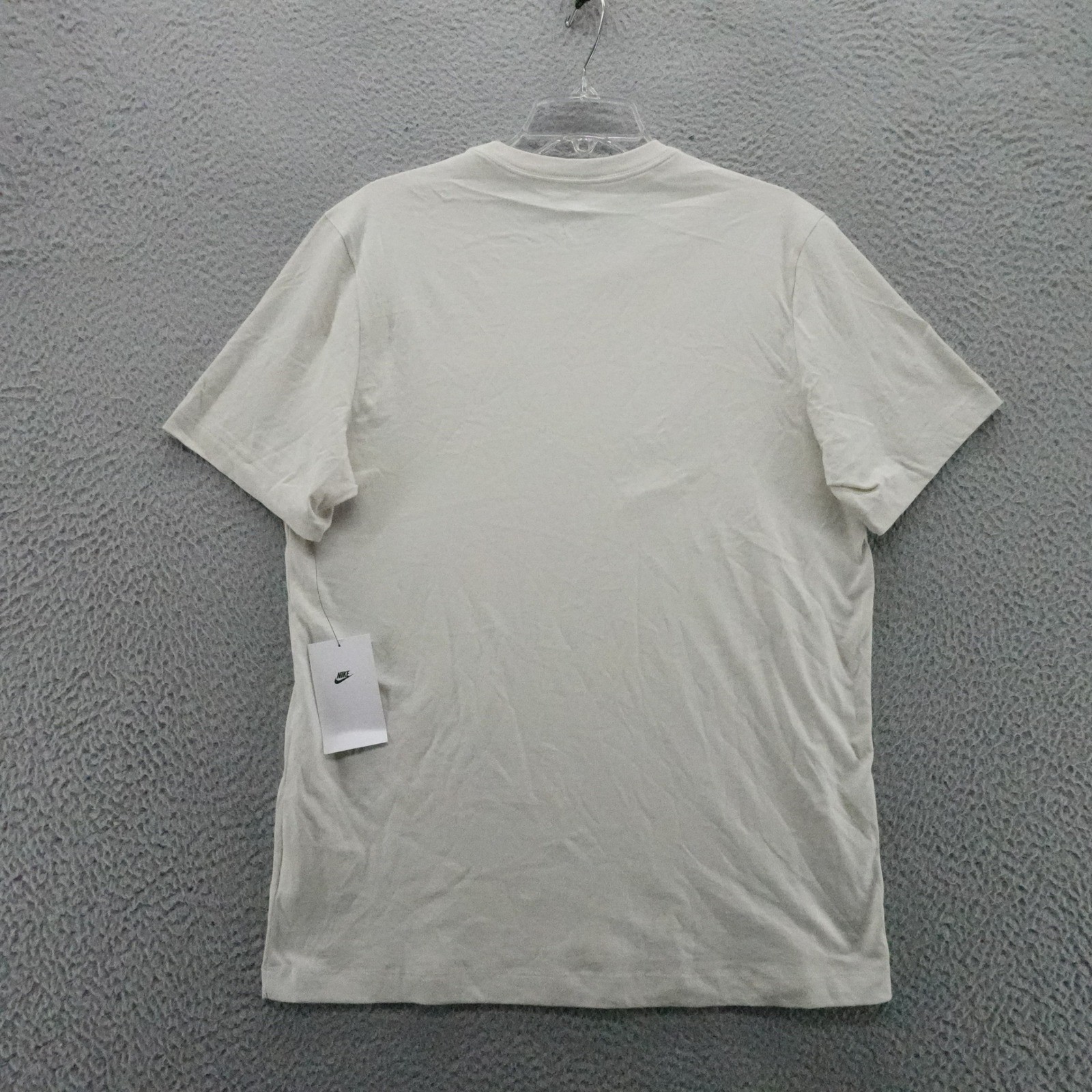 Nike Sportswear Club Tee Mens Medium Light Bone White Cotton T-Shirt AR4997-073 gallery