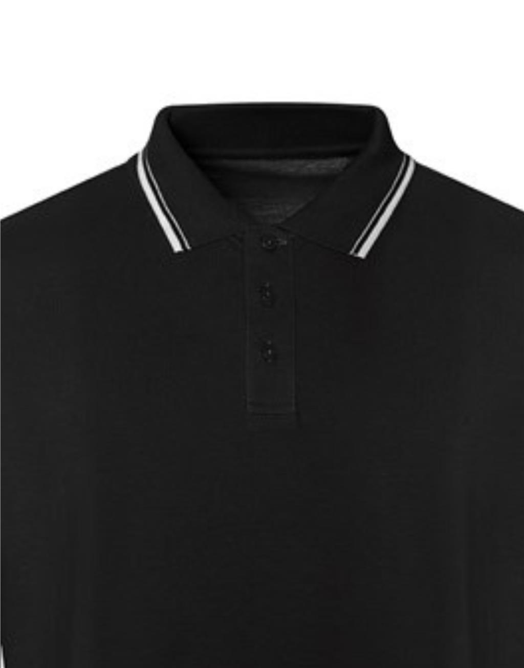 Mens Long Sleeve Polo Shirt Plain Tipped Collar Casual Cotton Tops AWDis gallery