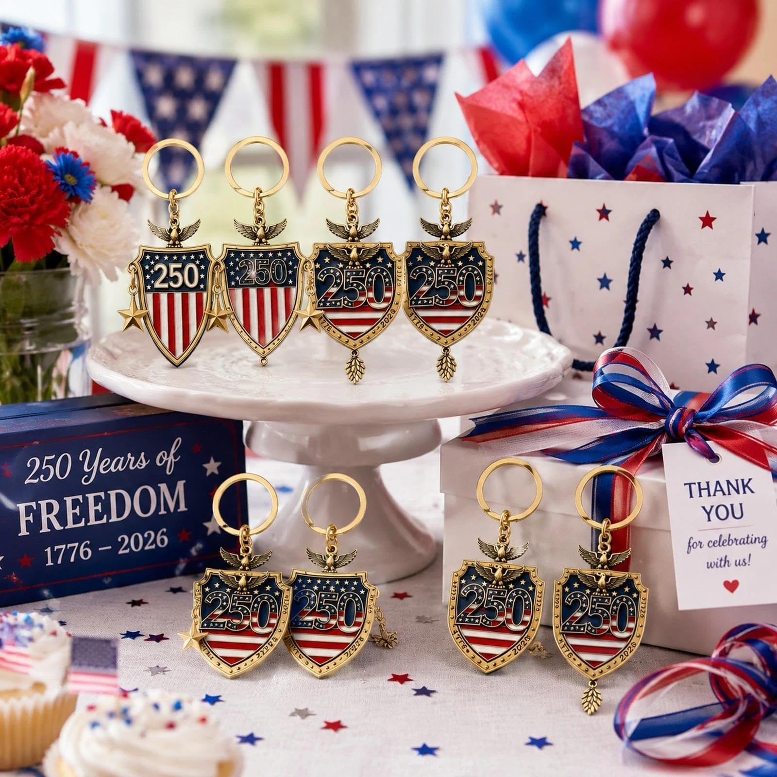 20pcs 250th Anniversary Commemorative Medal 2d Acrylic Keychain Hanger for Th... gallery