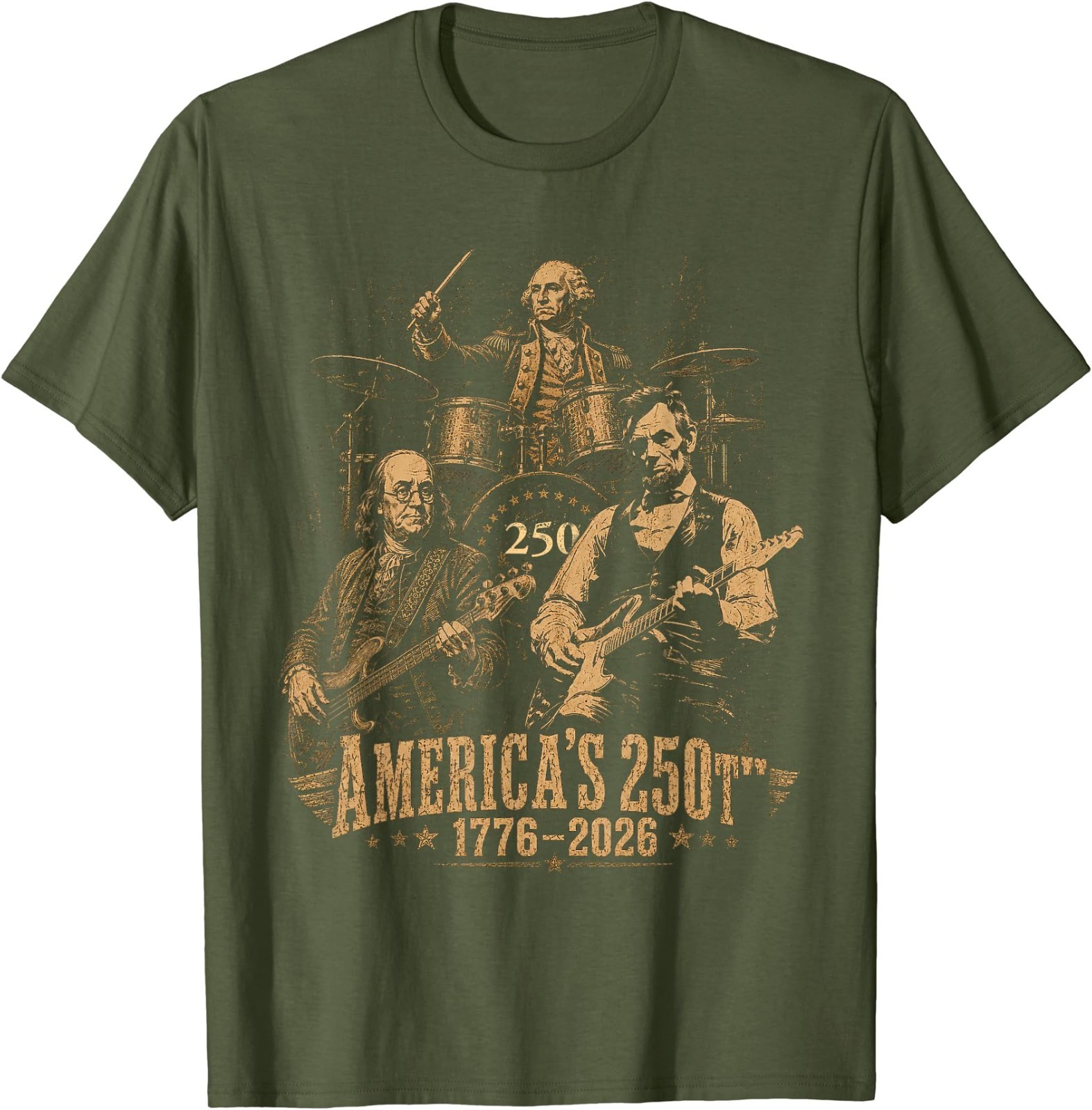 250 Years Patriot Guitar Drum Band American Flag 1776 2026 T-Shirt gallery