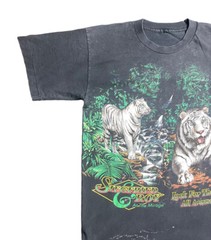 Vintage Siegfried Roy Tiger All over Print Nature Animal T Shirt 20”x25” USA