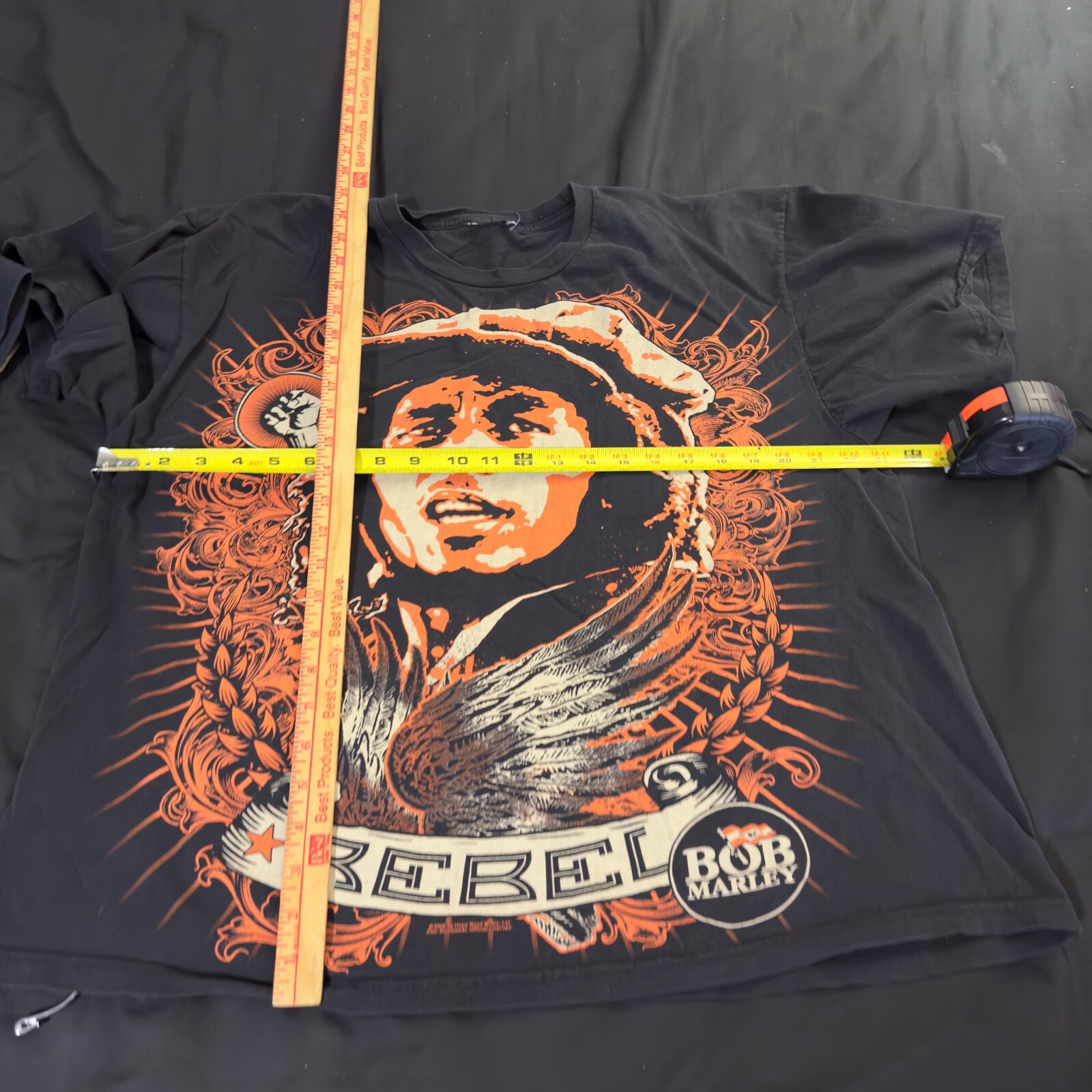 VTG Bob Marley Rebel 2009 Reggae Tour Band Black Tee Shirt sz XL Zion 2000s Y2K gallery