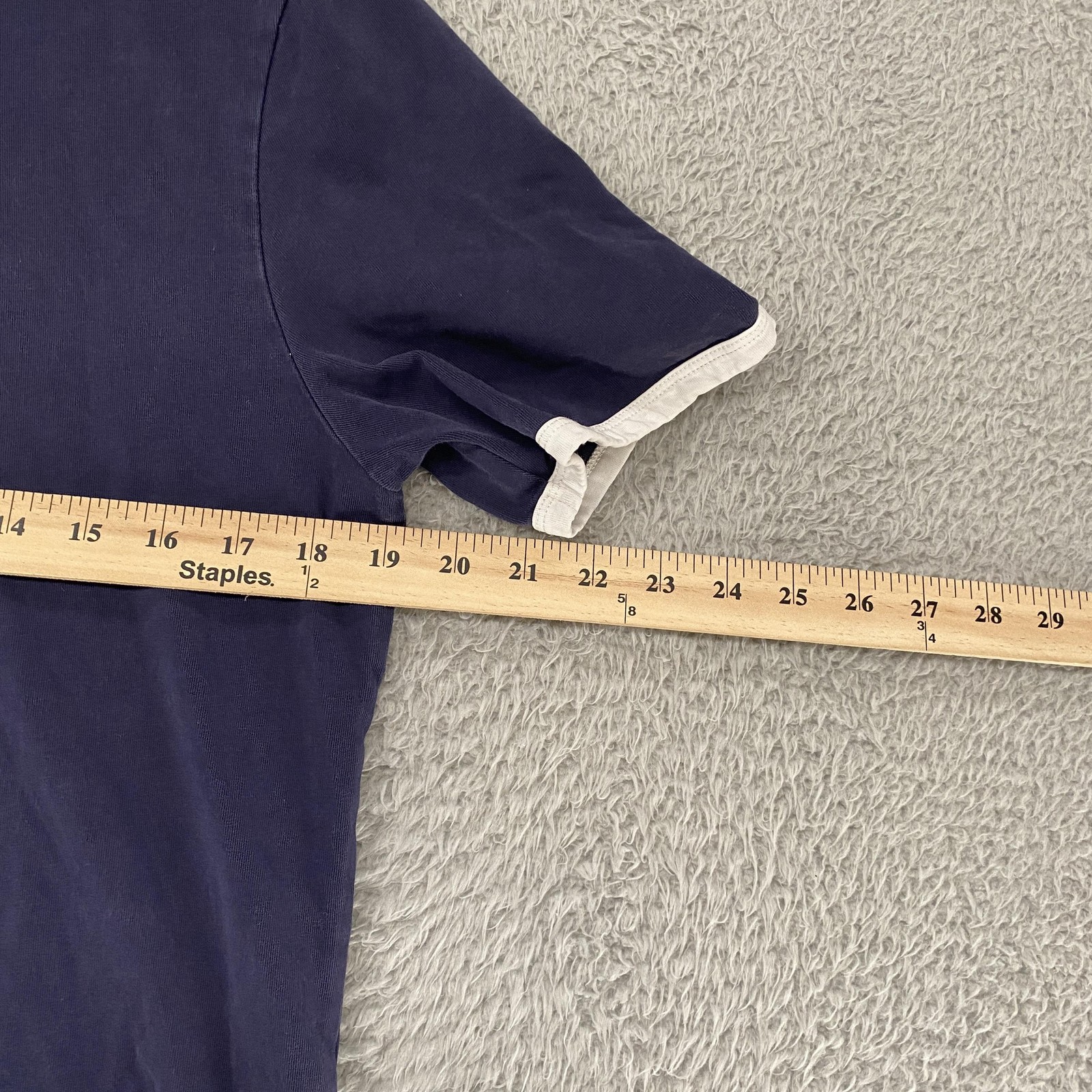 Thom Browne Ringer Shirt Mens 2 / Medium Navy Blue Side Button Made In Japan Tee gallery