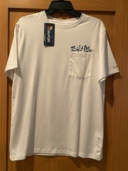 Salt Life Men’s White Fish Surf Dive Sail SLX (Drifit) S /S Shirt NWT S