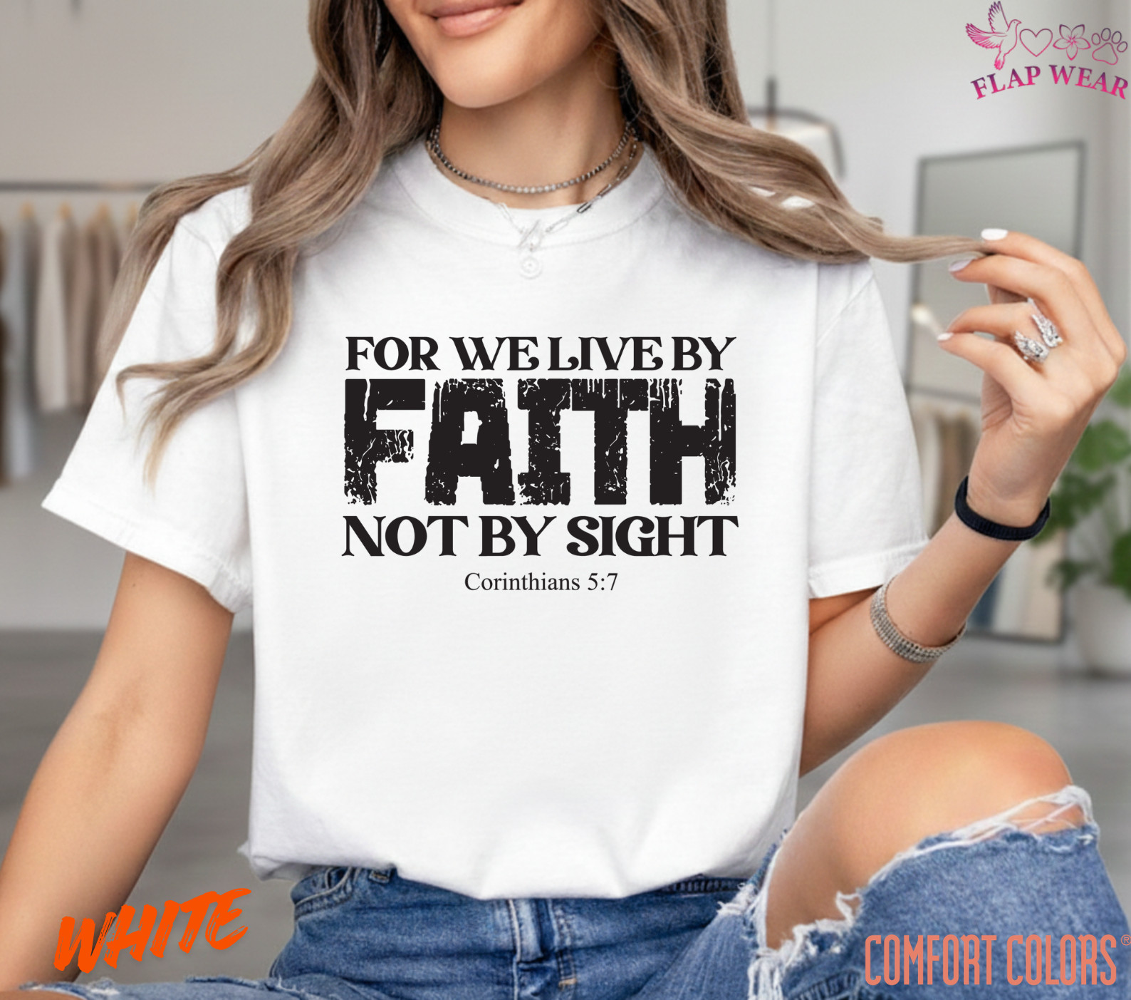 Unisex For We Live By Faith T-Shirt, Men T shirt,Women T shirt Gift ReligionTop gallery