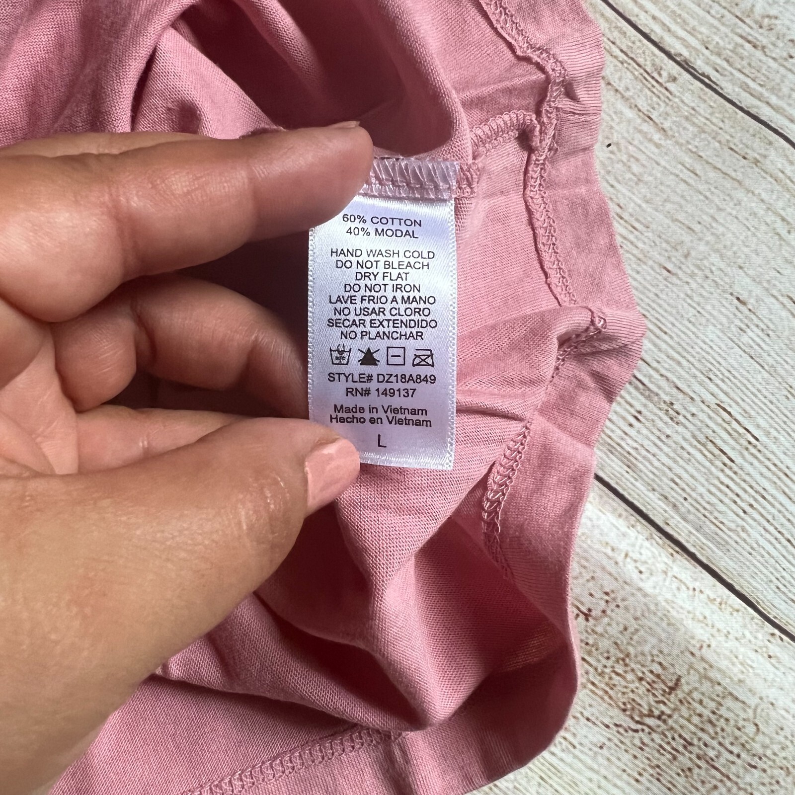 Trendy Pink Graphic Tee – "Shhhh No One Cares" Statement Shirt – Size LARGE gallery