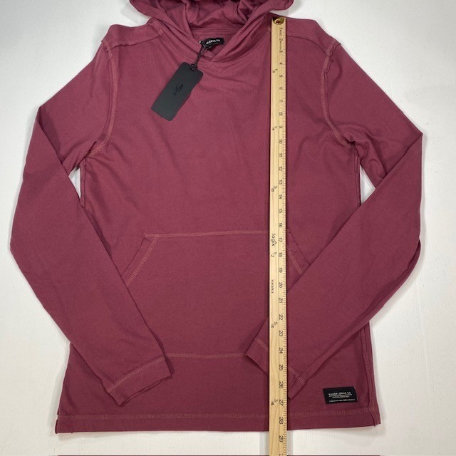 Silver Jeans Co Mens Burgundy Cotton Long Sleeve Hooded T-Shirt SMF21 5838 M NEW gallery
