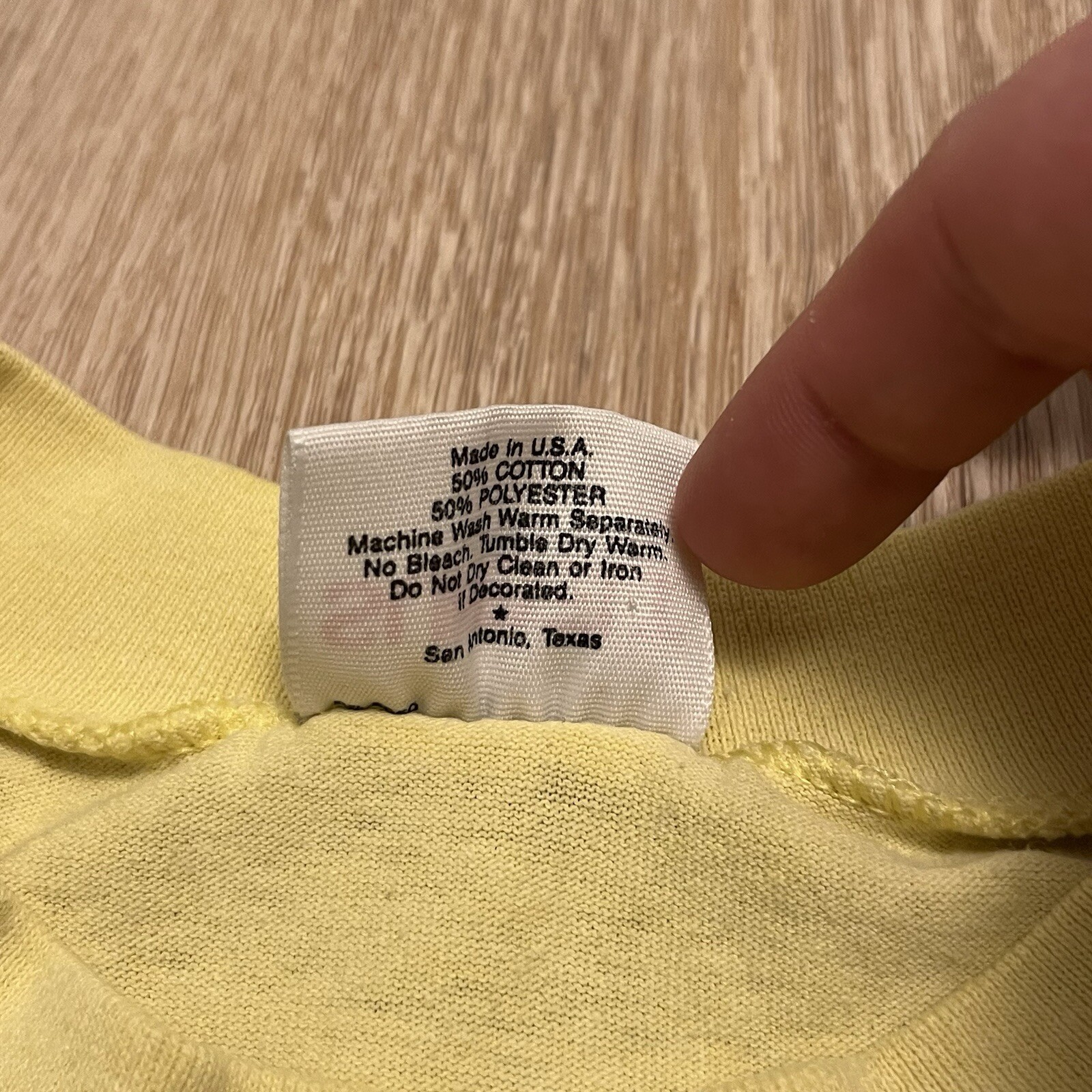 Vintage 80s OSFA Palm Springs California Yellow T-Shirt Sunbelt Sportswear Cut gallery