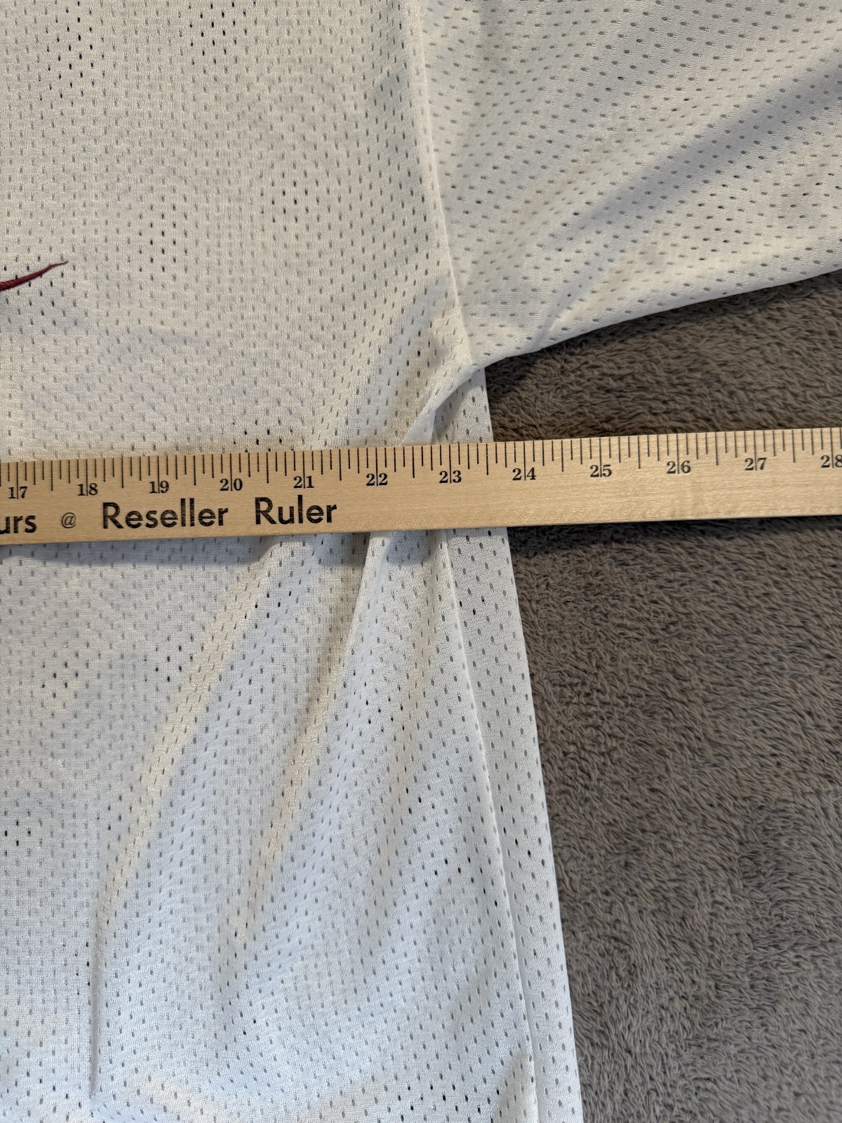 Vintage 90s Nike Mesh Baseball Jersey Button Up White Red Swoosh Made in USA XL gallery