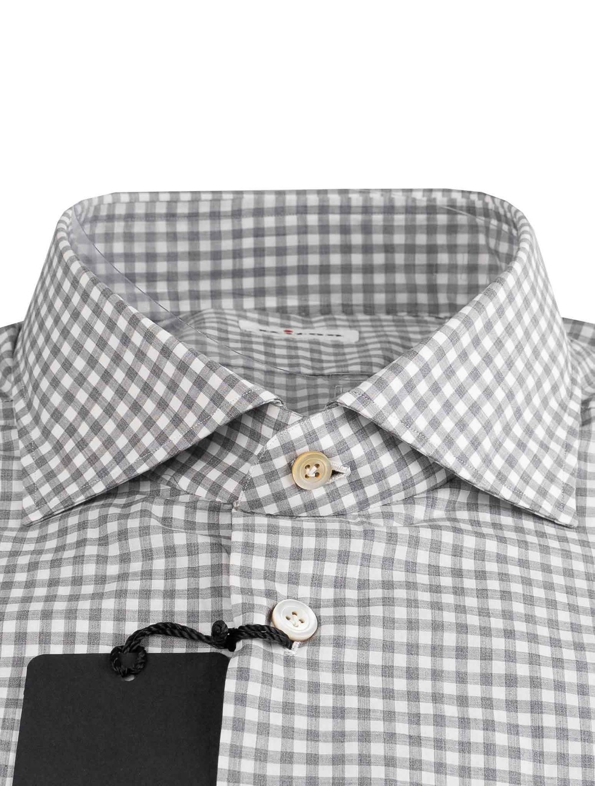 NEW KITON GRAY WHITE COTTON SHIRT EU 56 - US 46 - 2XL S21C5072 gallery