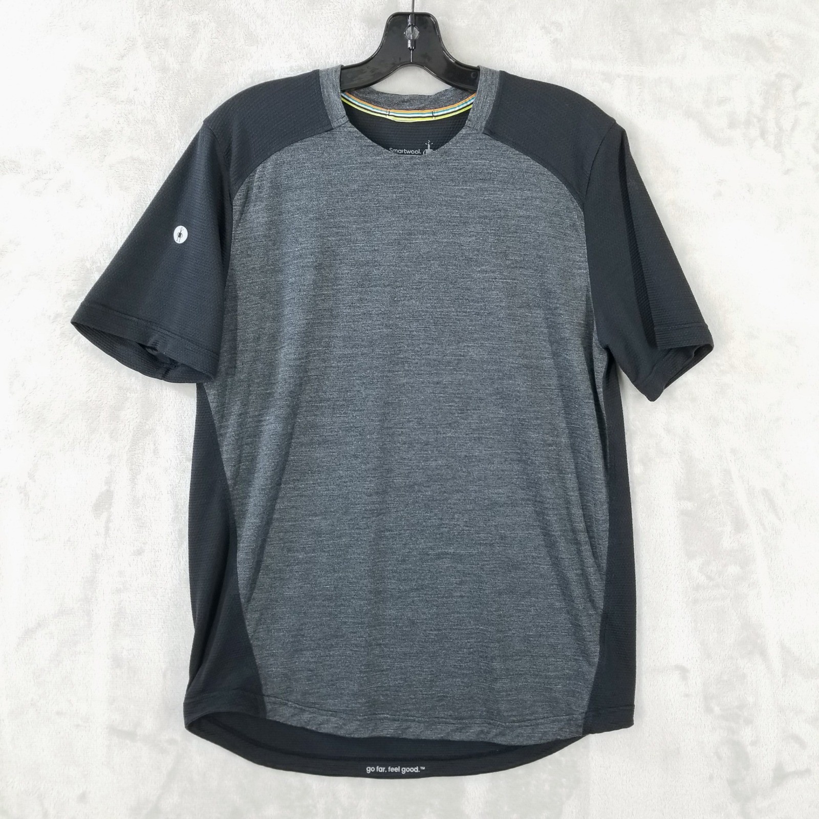 Smartwool Active Ultralite T Shirt Mens M Gray Black Merino Wool Performance gallery