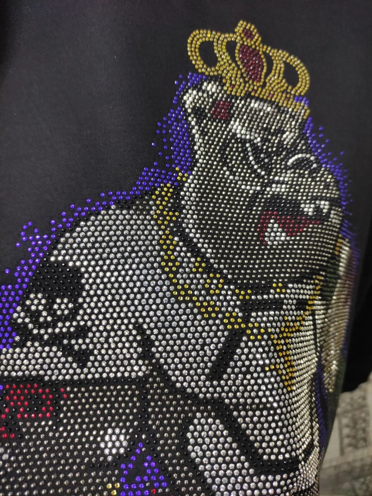 New Fashion Rhinestones Bear Short Sleeve Luxury Men Black White T-Shirt gallery