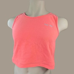 Personalizable Pool Boy custom embroidery Mens neon orange cotton crop tank top