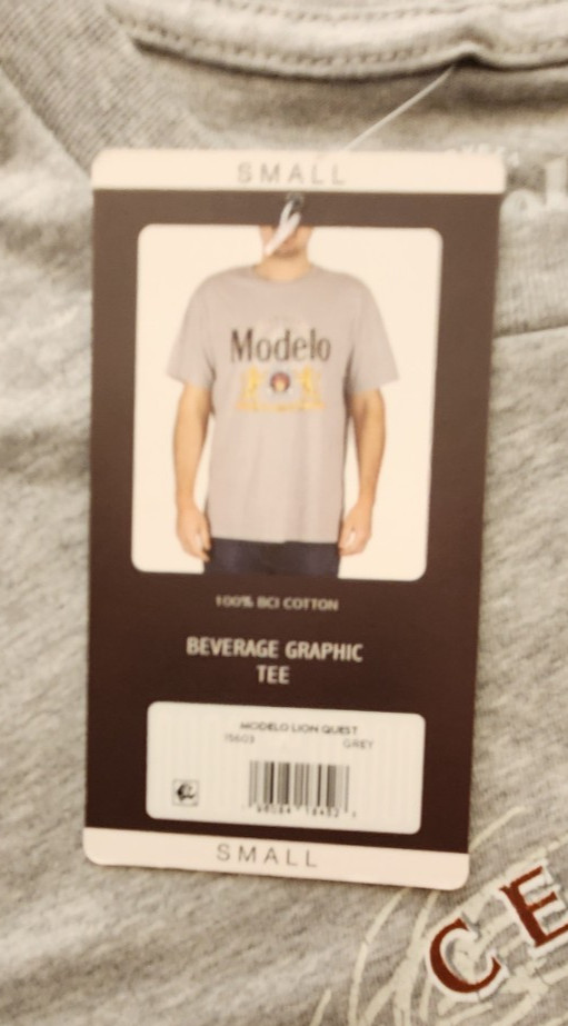 Modelo Beer Graphic T Shirt Size S Gray Graphic Tee Cerveza Cotton NWT gallery
